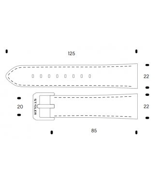 Pasek Stailer PRM Comfort 2441, Czarny, Skórzany, 22 mm