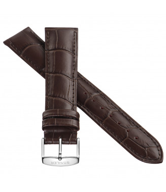 Pasek Stailer PRM Comfort 2442, Brązowy, Skórzany, 18 mm