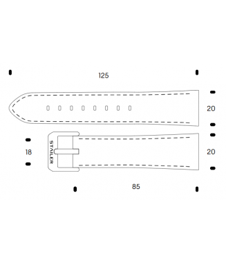 Pasek Stailer PRM Comfort 2581, Czarny, Skórzany, 20 mm