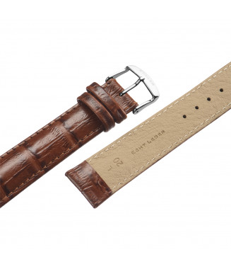 Pasek Stailer PRM Chrono 3342, Brązowy, Skórzany, 22 mm