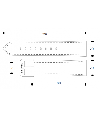 Pasek Stailer Rubber collection CS70R, Pomarańczowy, Kauczukowy, 20 mm